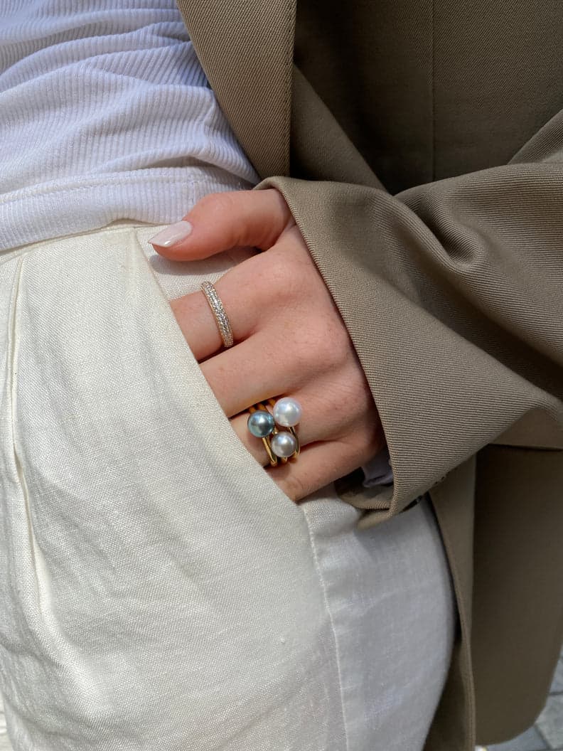 Pavé ringe med brillanter